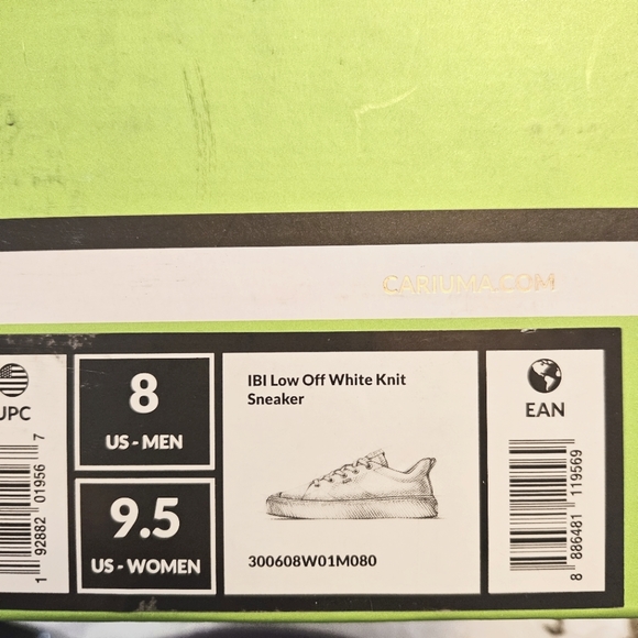 Cariuma IBI low off white knit sneaker Wms sz 9.5 Men's size 8 NIB New - Picture 16 of 16